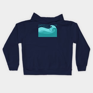 wine wave and green Kids Hoodie